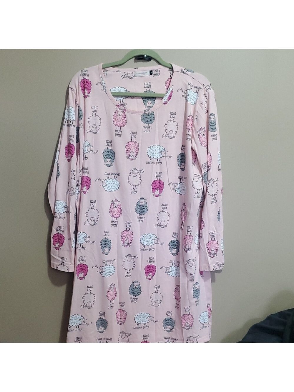 Enjoynight Pink Sheep Print Cotton Nightgown Size 2XL